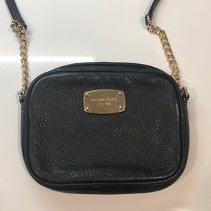 Michael Kors black leather crossbody bag